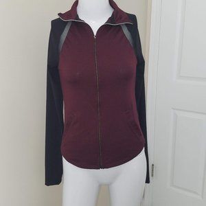 Maroon and Black LLD Zip Up Jacket - XS